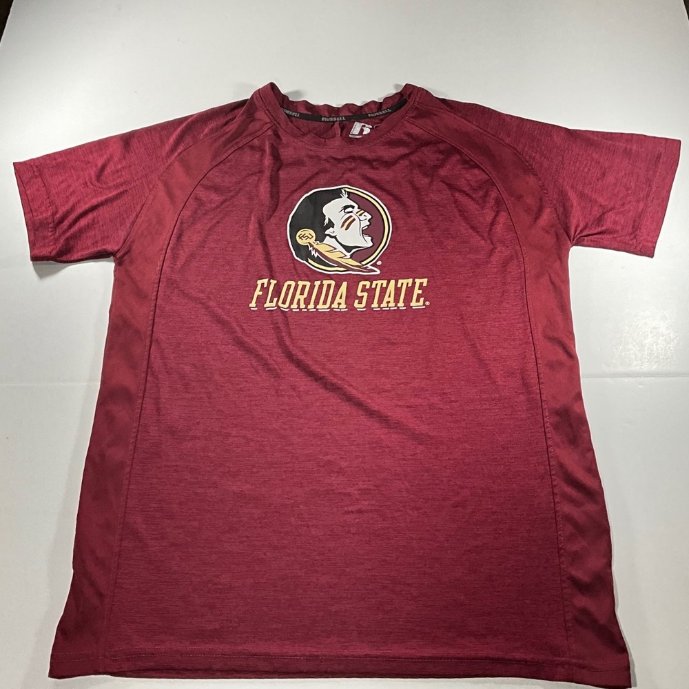 Russell Florida State Seminoles FSU T-Shirt Mens Medium Maroon Performance Tee